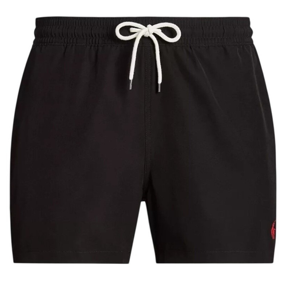 Polo Ralph Lauren Mens 3XLB Classic Traveler Swim Trunks Black Red Pony Board - Picture 2 of 3